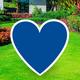Royal Blue Heart Corrugated Plastic Yard Sign, 26in